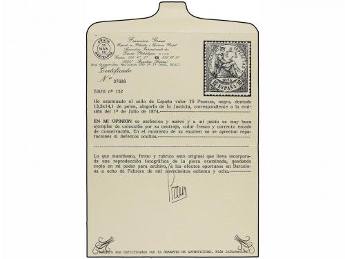 (*) ESPAÑA. Ed. 152. 10 pts. negro. Magnífico ejemplar, exce