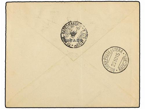 ✉ ESPAÑA. Ed. 274 (2). 1915. MADRID a GENOVA. Sobre con marc