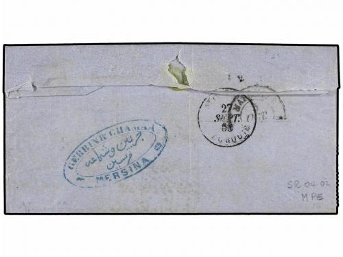 ✉ LEVANTE: CORREO FRANCES. 1868. MERSINA a FRANCIA. 40 cts. 