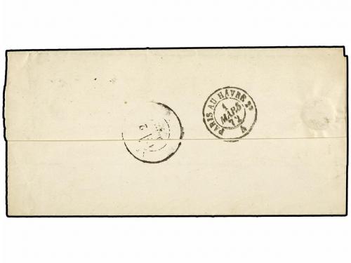 ✉ FRANCIA. Yv. 35, 29. 1872. ANET a VERNON. 5 cts. verde y 2