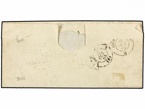 ✉ FRANCIA. Yv. 14. 1860. Envuelta circulada a PARÍS. 20 cts.