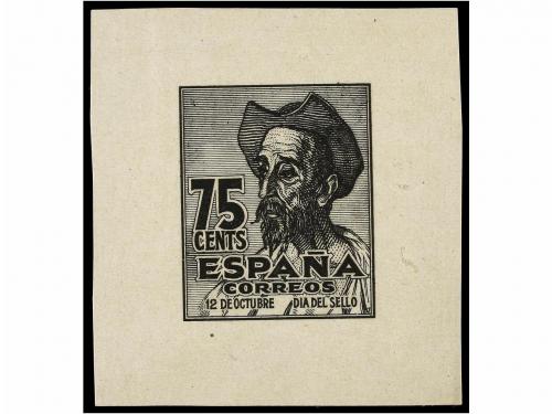 ** ESPAÑA. Ed. 1013. 75 cts. azul gris. NO EMITIDO. Leyenda 