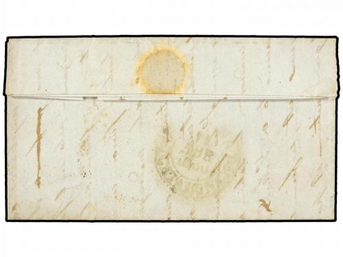 ✉ ESPAÑA. Ed. 1A. 1850. LA JUNQUERA a GERONA. 6 cuartos negr