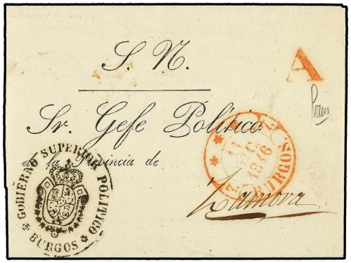 ° ESPAÑA. Ed. 1. 6 cuartos negro, Pl. I tipo 1, mat. A de BU