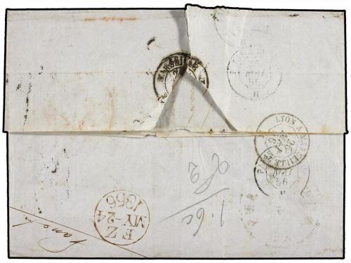 ✉ ESTADOS UNIDOS. Sc. 9,11. 1856 (May 4). Entire letter from