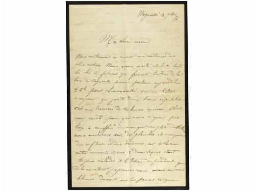 ✉ JAPON. Ce. 35, 60. 1874 (Sept 12). Mourning cover and cont