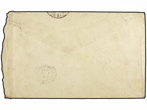 ✉ RUSIA. 1919 (Sept 9). Cover to FRANCE franked by Arms 50k.