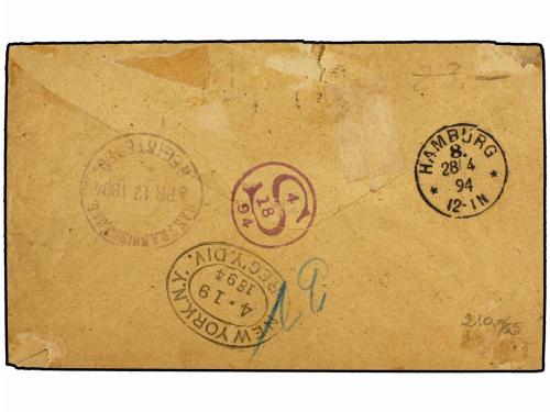 ✉ TAHITI. Ce. 13, 17, 24, 27, 30. 1894. Registered cover fro