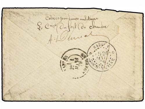 ✉ INDOCHINA. 1879. Cover at Military Concession rate (20c.) 