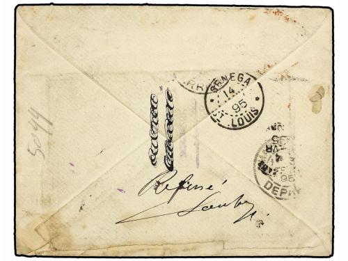 ✉ SENEGAL. 1895. Cover from BORDEAUX (Jan 4) addressed to ST