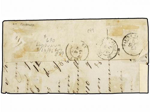 ✉ BELGICA. 1854. Part of cover (one flap on reverse missing)