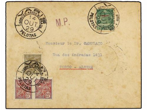 ✉ BRASIL. 1929-30. CORREO AÉREO. 4 sobres circulados por la 