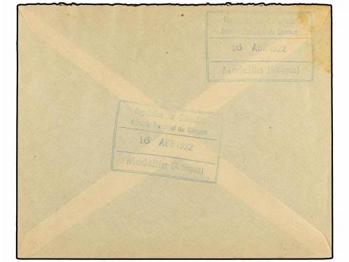 ✉ COLOMBIA. Sc. C-11. 1922. MEDELLIN. Sobre con sello 0,10$ 