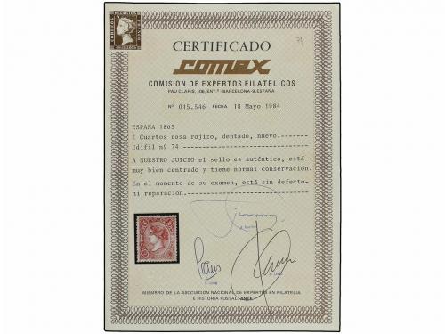 * ESPAÑA. Ed. 74. 2 reales rosa carmín. Excepcional centraje