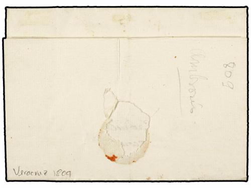✉ MEXICO. 1809 (28 Enero). VERACRUZ a CÁDIZ. Marca NUEVA/ESP