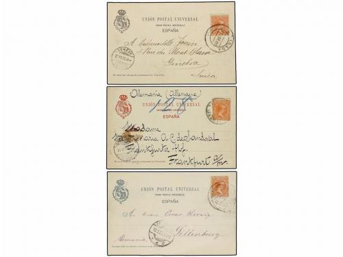 ✉ ESPAÑA. Ed. 218 (3). 1900. Tres tarjetas postales de Hause