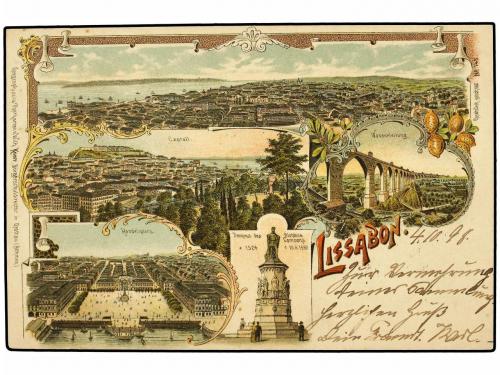 ✉ ESPAÑA. Ed. 217. 1898. LAS PALMAS a BERLÍN. Tarjeta Postal