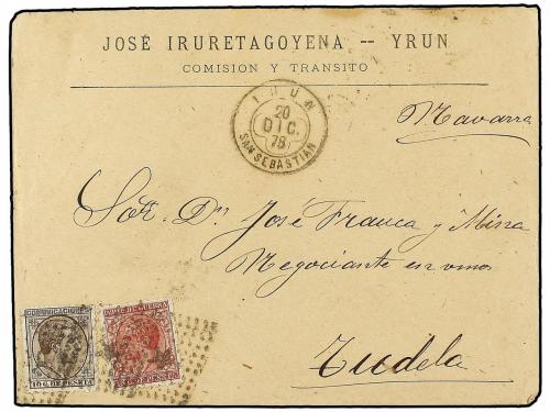 ✉ ESPAÑA. 1878-82. Conjunto de11 cartas con diversos matasel