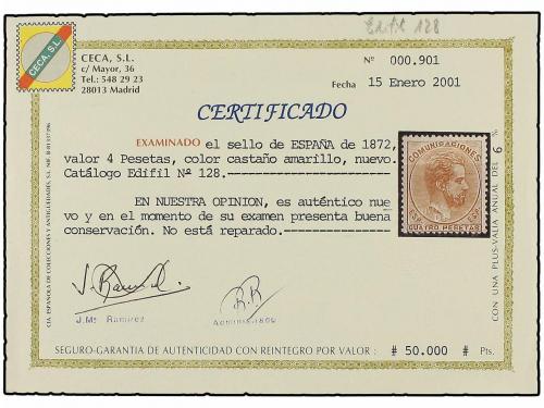 ** ESPAÑA. Ed. 128. 4 pts. castaño amarillo. Color muy fresc