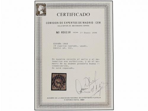 ° ESPAÑA. Ed. 101. 19 cuartos castaño. Excelente centraje. M