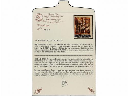* ESPAÑA: AYUNTAMIENTO DE BARCELONA. Ed. NE 24A. 5 cts. habi