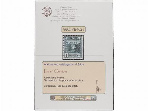 ** ANDORRA. Ed. 24dN. 1 pta. negro. A000.000. RARO. Dictamen
