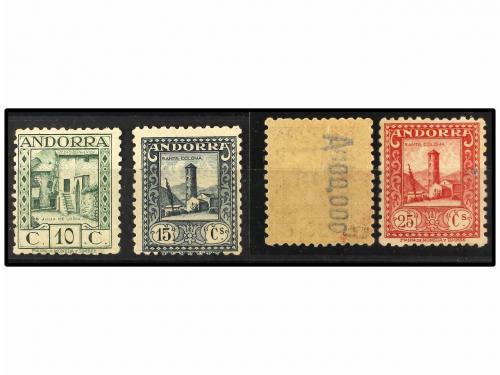 */(*) ANDORRA. Ed. 17, 18, 19 y 20dN. 10 cts. verde amarillo
