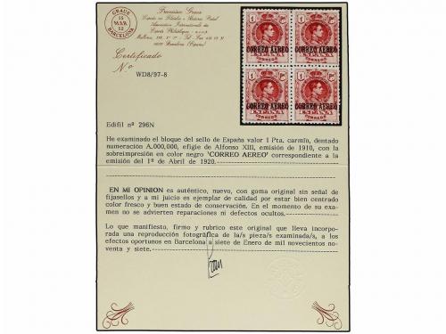 ** ESPAÑA. Ed. 292, 294, 296 (4). 5 cts., 25 cts. y 1 pta. (
