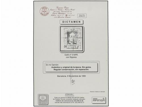 (*) ESPAÑA. Ed. 319PR. 40 cts. azul. Ensayo de la plancha in