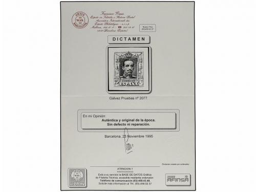 ESPAÑA. Ed. NE 23. NO EMITIDO. 25 cts. azul, tipo I PRUEBA D