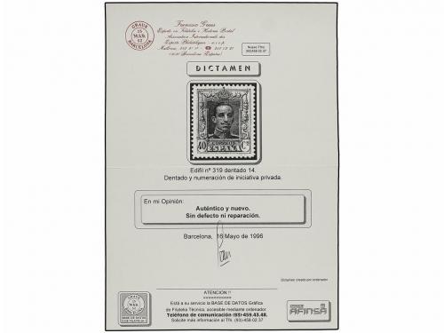 * ESPAÑA. Ed. 316, 318/23. 20, 30, 40 cts., 1, 4 y 10 pts. E