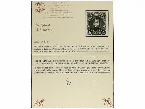 * ESPAÑA. Ed. 248s, 253s, 254s. 25 cts. azul, 1 pta. carmín 