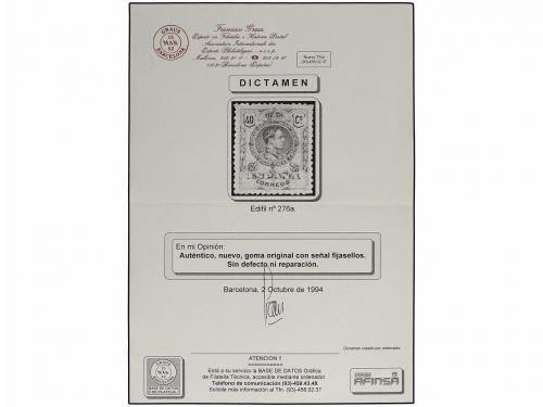 * ESPAÑA. Ed. 276a. 40 cts. salmón. Centraje perfecto. LUJO.