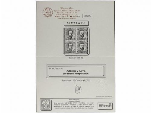 **/* ESPAÑA. Ed. 118. 5 cts. rosa carmín. Bloque de cuatro. 