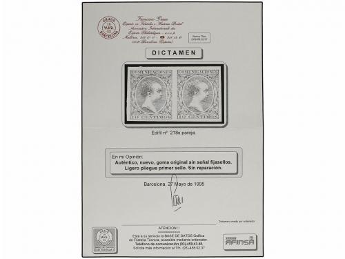 ** ESPAÑA. Ed. 218s (2). 10 cts. bermellón. Pareja SIN DENTA