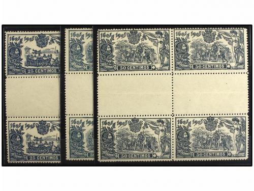 ** ESPAÑA. Ed. 257/61 y 263. 5, 10, 15, 25, 30 y 50 cts. Blo