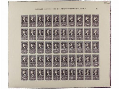 ** ESPAÑA. Ed. 1075/82 (50). CENTENARIO. 50 series en hojas.