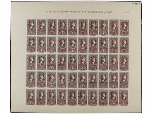 ** ESPAÑA. Ed. 1075/82 (50). CENTENARIO. 50 series en hojas.