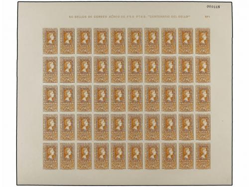 ** ESPAÑA. Ed. 1075/82 (50). CENTENARIO. 50 series en hojas.