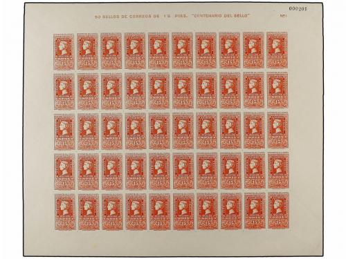 ** ESPAÑA. Ed. 1075/82 (50). CENTENARIO. 50 series en hojas.