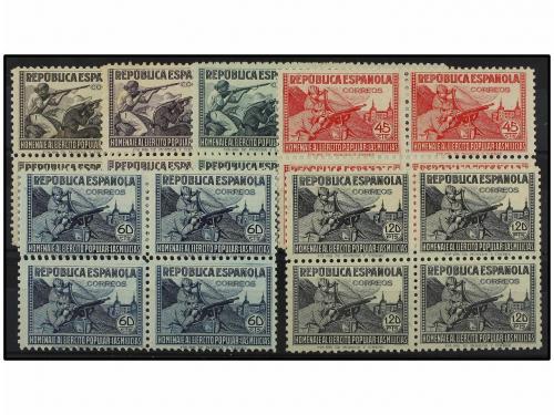 ** ESPAÑA. Ed. 792/800. SERIE COMPLETA en bloques de cuatro,