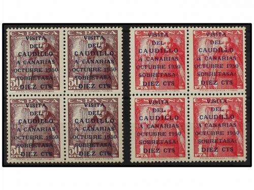 ** ESPAÑA. Ed. 1088/89 (4). CANARIAS CORREO. 4 series en blo