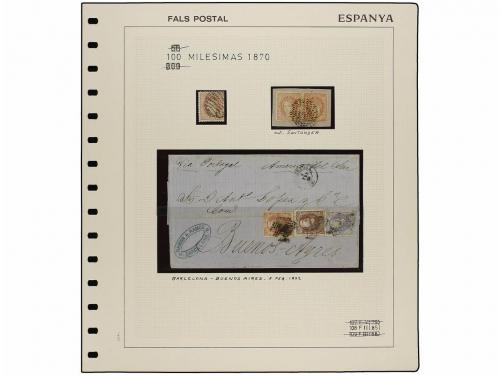 */° ✉ ESPAÑA. Ed. 108 F. 100 mils. castaño rojo FALSO POSTAL