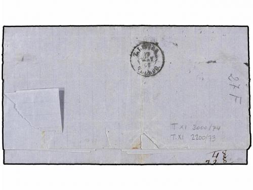 ✉ ESPAÑA. Ed. 52F. 1860. MADRID a TALAVERA. 4 cuartos amaril