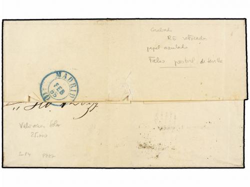 ✉ ESPAÑA. Ed. 33F. 1855 (1 Febrero). SEVILLA a MADRID. 4 cua