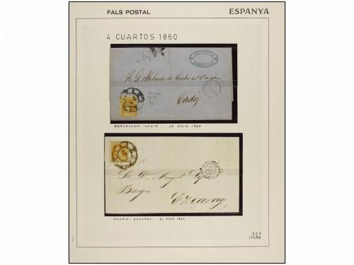 */° ✉ Δ ESPAÑA. Ed. 52F. 4 cuartos amarillo, FALSO POSTAL ti