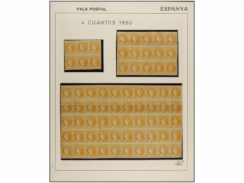 */° ✉ Δ ESPAÑA. Ed. 52F. 4 cuartos amarillo, FALSO POSTAL, t
