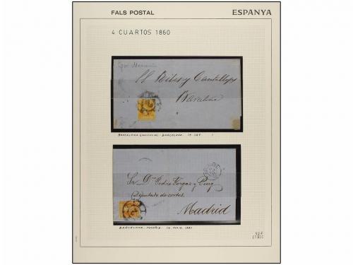 */° ✉ Δ ESPAÑA. Ed. 52F. 4 cuartos amarillo, FALSO POSTAL, t