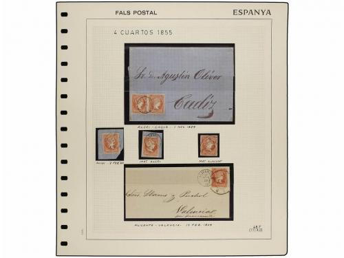 */° ✉ Δ ESPAÑA. Ed. 48F. 4 cuartos rojo, FALSO POSTAL, tipo 