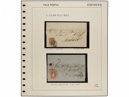 */° ✉ Δ ESPAÑA. Ed. 48F. 4 cuartos rojo, FALSO POSTAL, tipo 